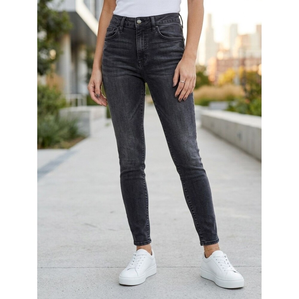 Joe's Jeans The Honey High Rise Skinny Jeans Faded Black Gray Size 26